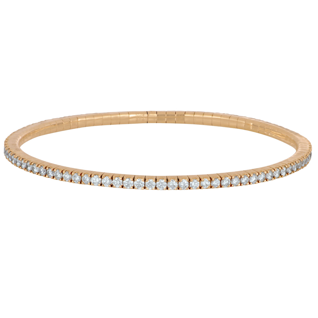 Bez Ambar 18K Rose Gold One-Row Flex Diamond Bracelet, 1.9mm Diamonds, Total 2.50 Ct