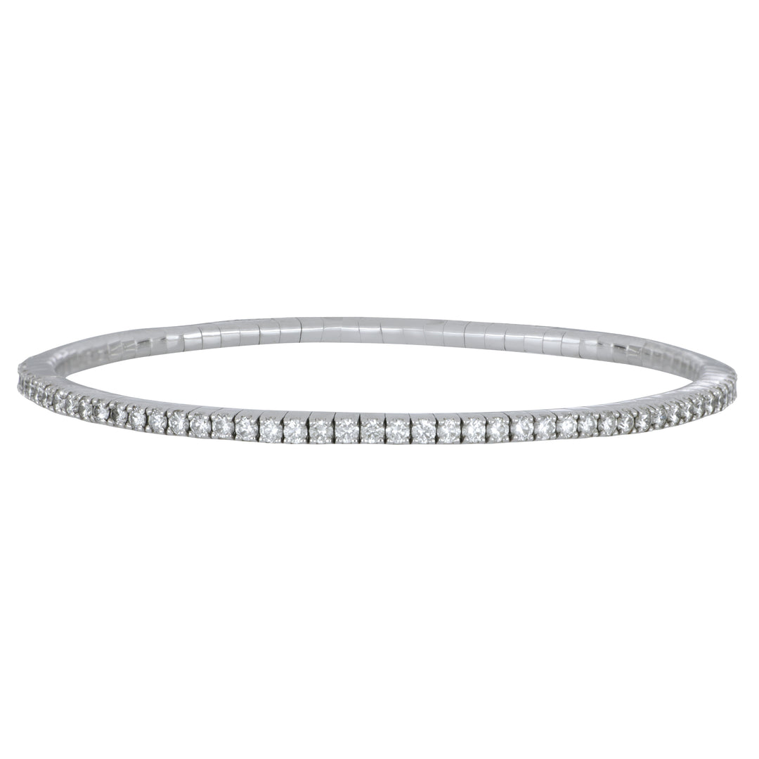 Bez Ambar 18K White Gold One-Row Flex Diamond Bracelet, 1.9mm Diamonds, Total 2.50 Ct