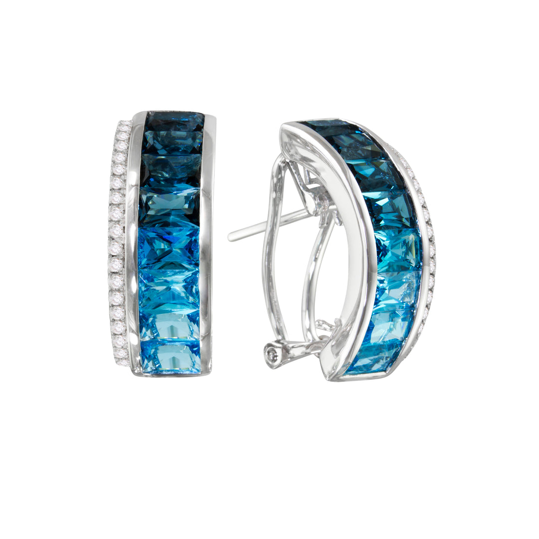 Bellarri Eternal Love 14K White Gold Blue Topaz Earrings