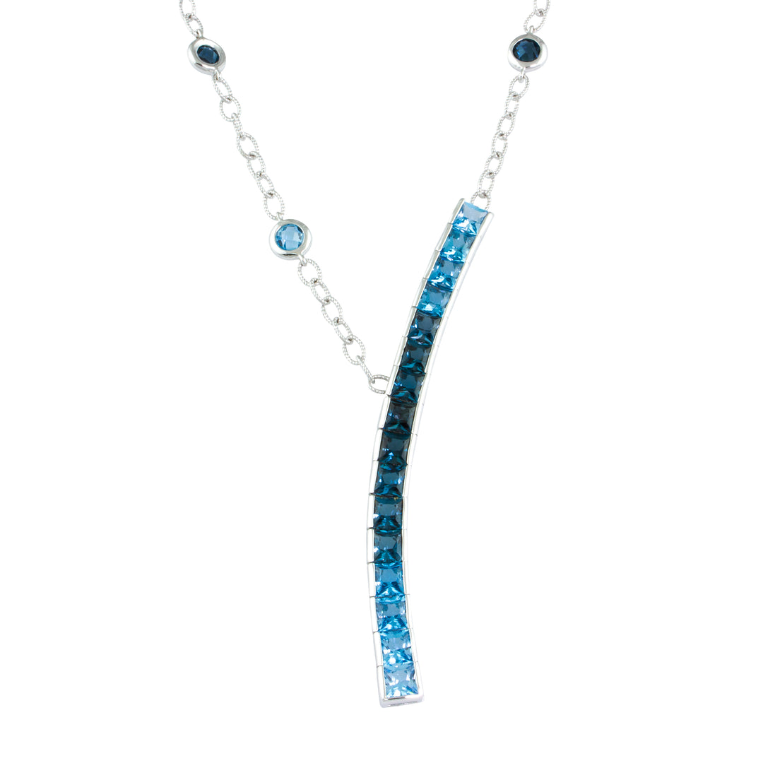 Bellarri Eternal Love 14K White Gold Blue Topaz Necklace