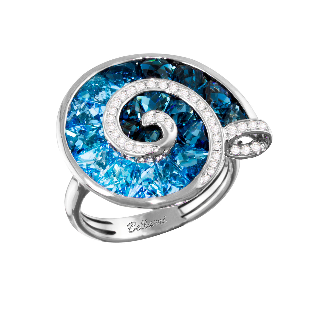 Bellarri The Cove 14K White Gold Blue Topaz & Diamond Ring