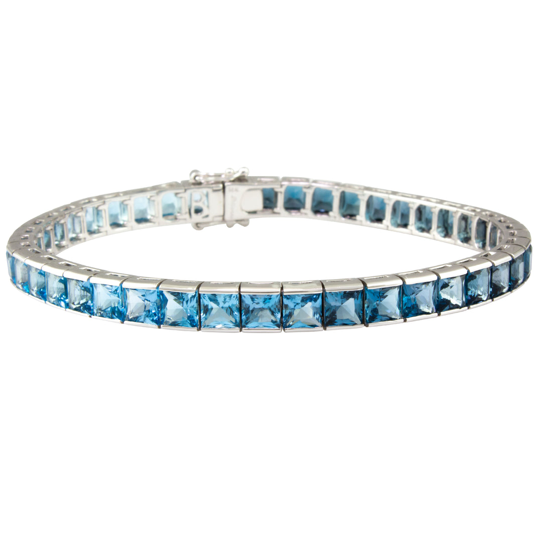 Bellarri Eternal Love 14K White Gold Blue Topaz Bracelet