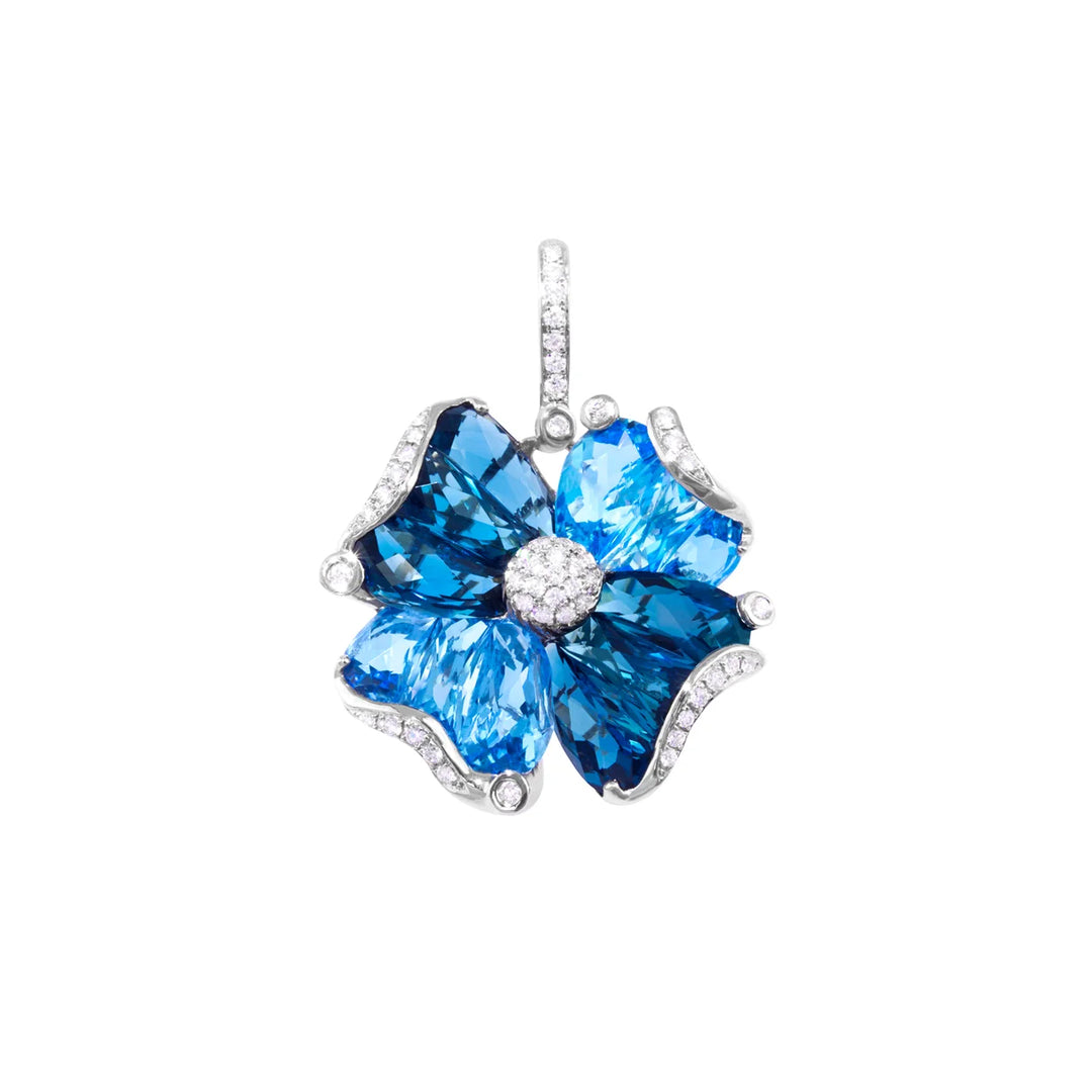 Bellarri 14K White Gold Mademoiselle Diamond Flower Pendant