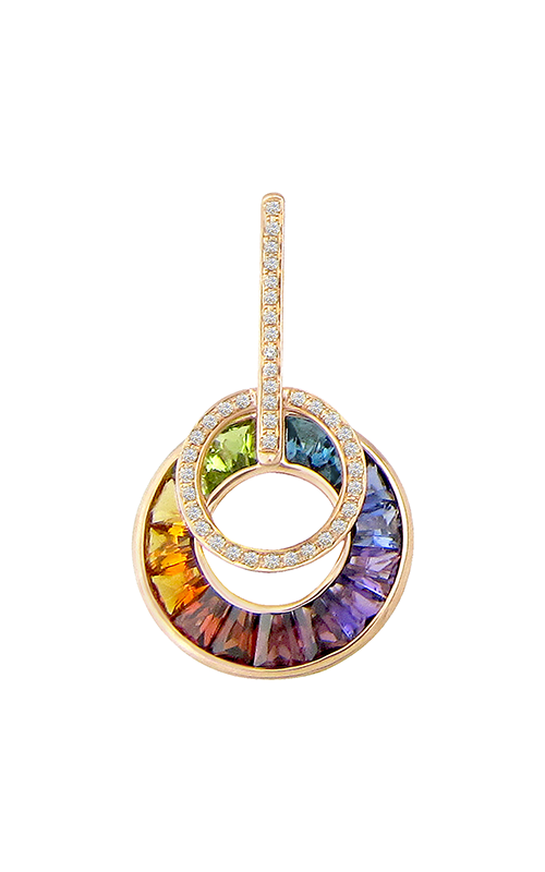 Bellarri Poetry in Motion 14K Rose Gold Multi-Gemstone & Diamond Circle Pendant