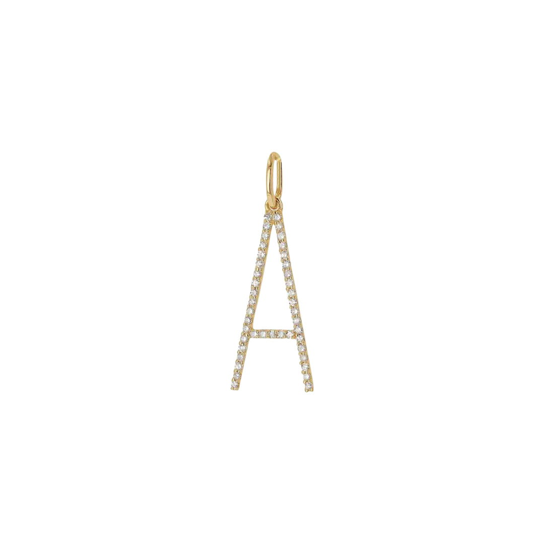 Rachel Reid 14K Yellow Gold Diamond "A" Charm – Diamonds 0.21 ct