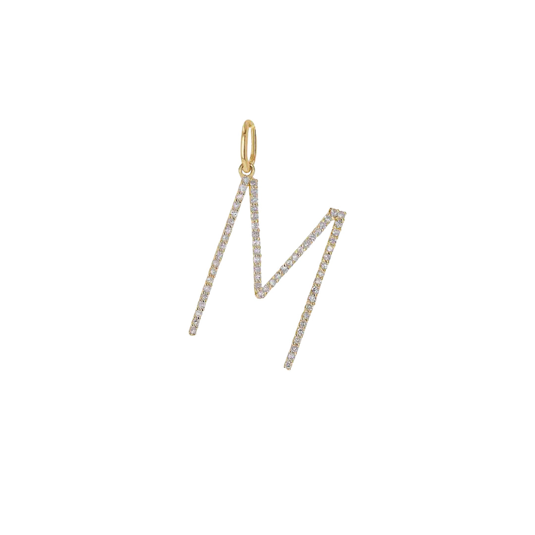 Rachel Reid 14K Yellow Gold Diamond "M" Charm – Diamonds 0.32 ct