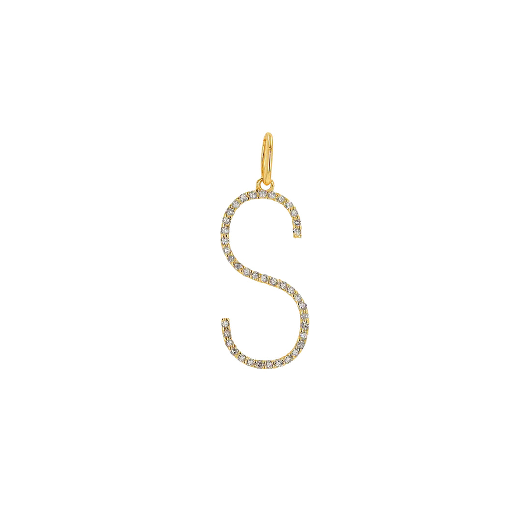 Rachel Reid 14K Yellow Gold Diamond "S" Charm – Diamonds 0.20 ct