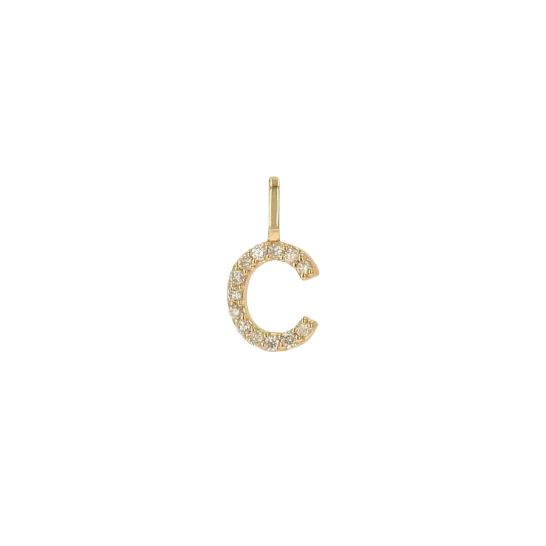 Rachel Reid 14K Yellow Gold Diamond "C" Charm – Diamonds 0.06 ct