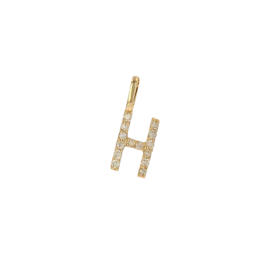 Rachel Reid 14K Yellow Gold Diamond "H" Charm – Diamonds 0.07 ct