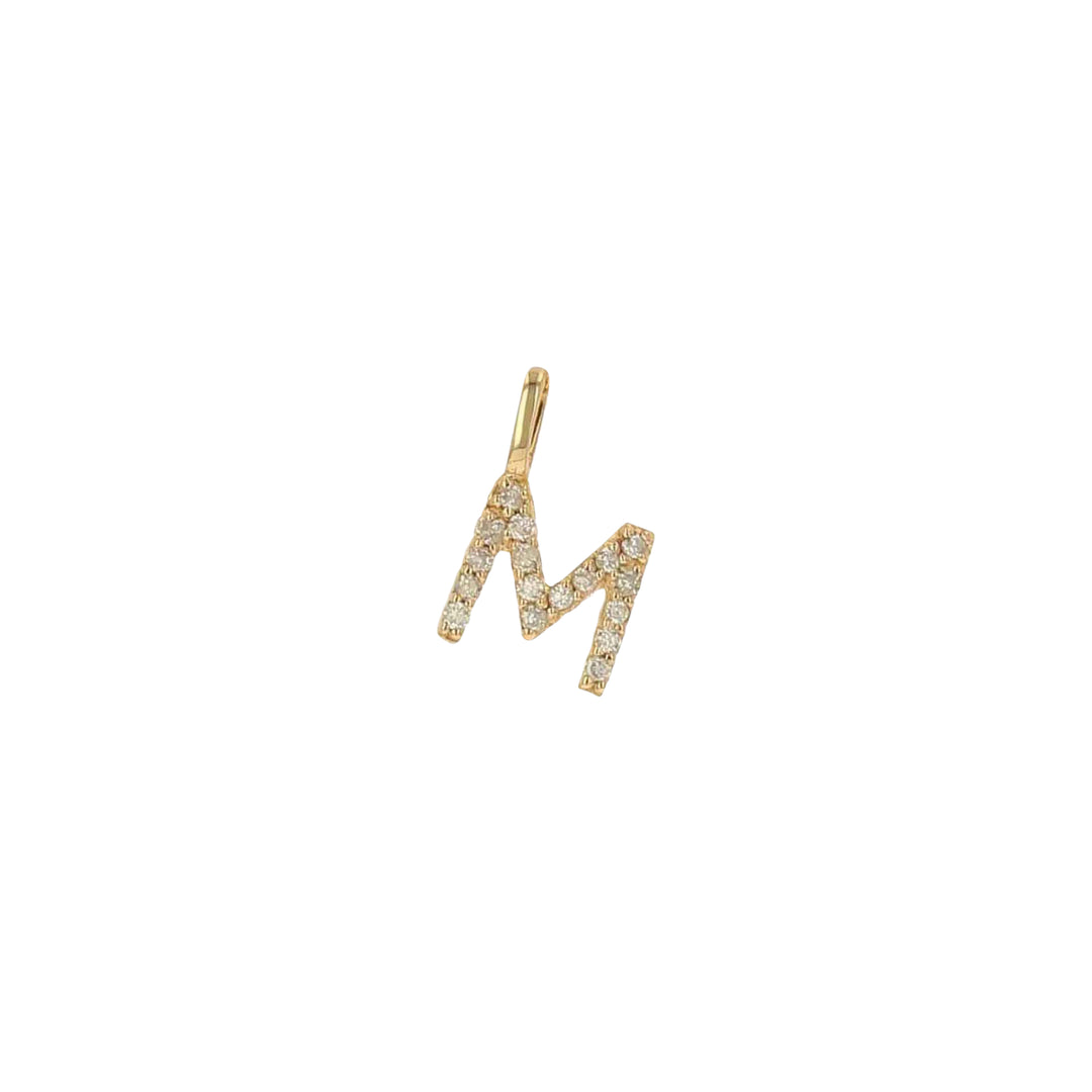 Rachel Reid 14K Yellow Gold Diamond "M" Charm – Diamonds 0.08 ct