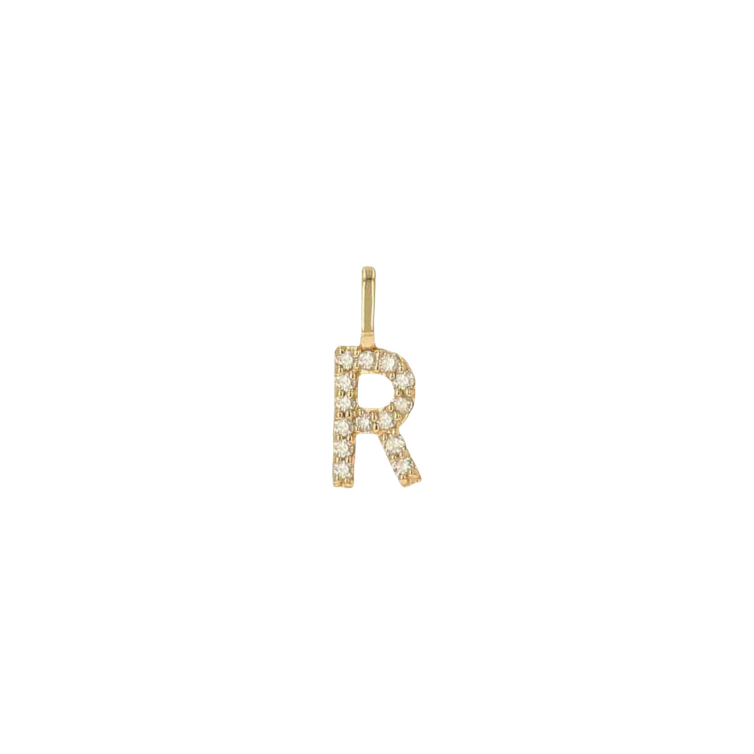 Rachel Reid 14K Yellow Gold Diamond "R" Charm – Diamonds 0.07 ct