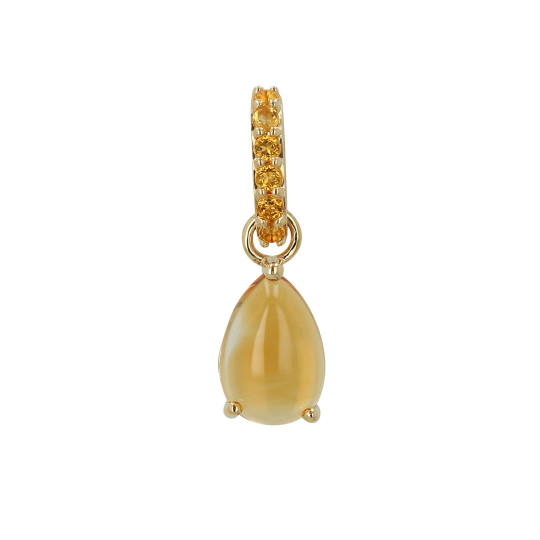 Rachel Reid 14K Yellow Gold Citrine Charm – Round & Pear Shape Cabochon