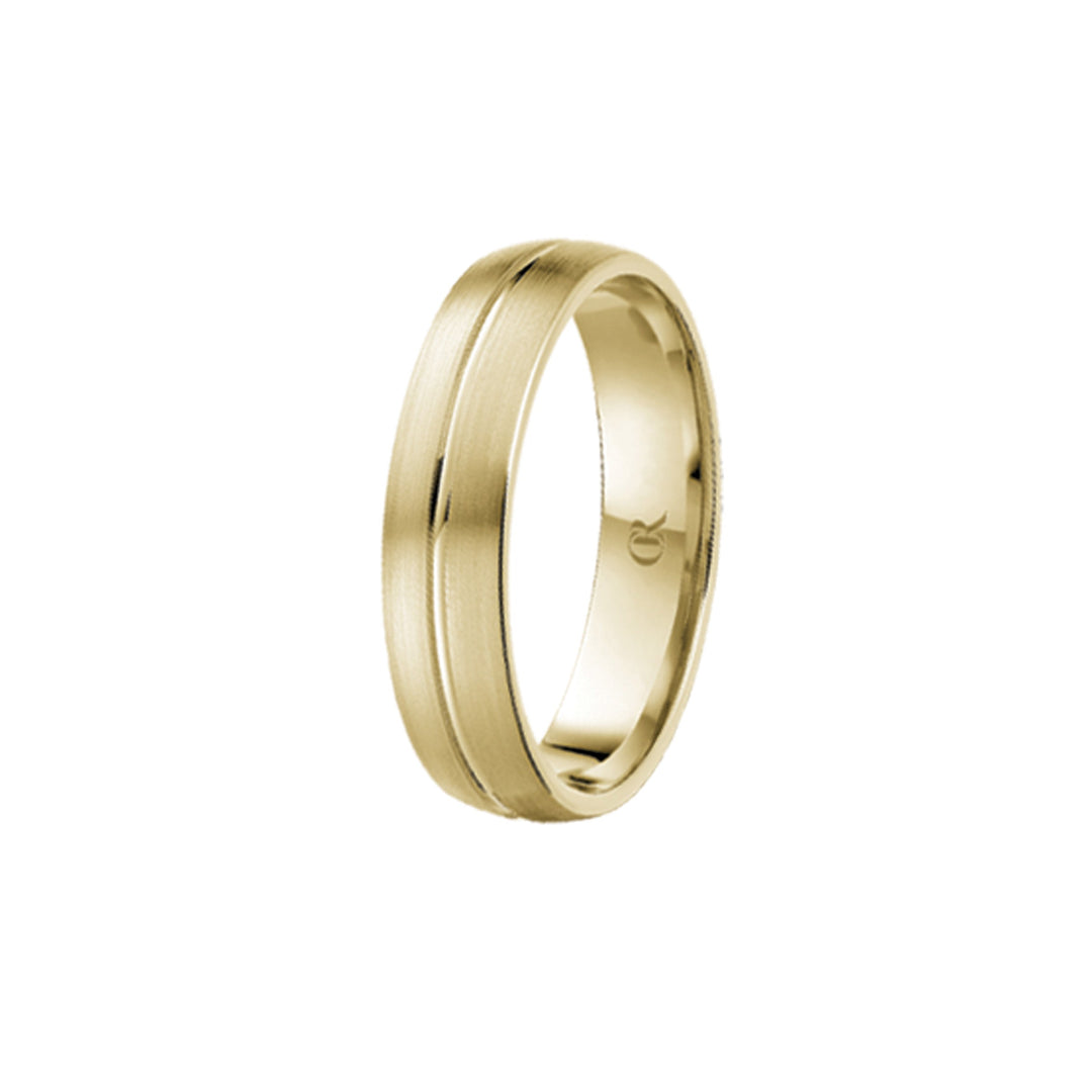 14k Yellow Gold 5mm Double Sandpaper wedding Band