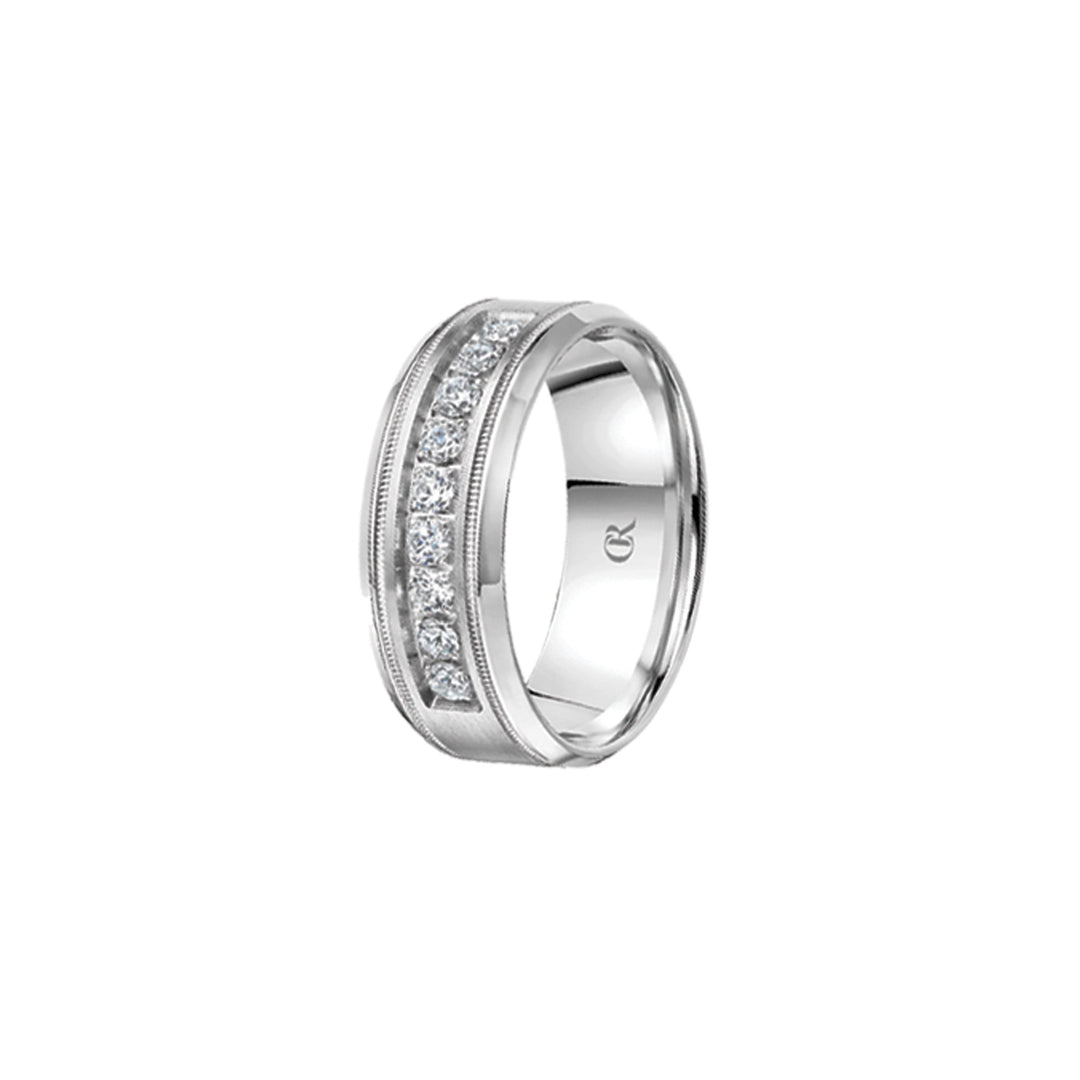 14k White Gold diamond wedding band (D=.45TW)