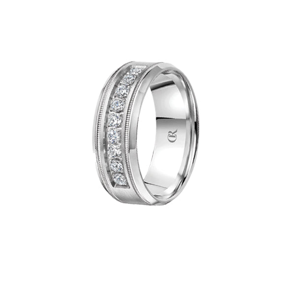 CrownRing 14K White 8.00mm Wedding Band