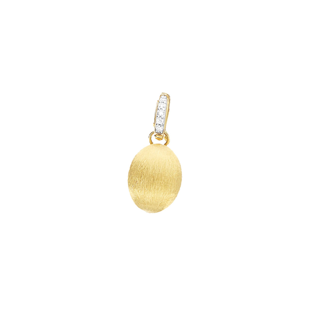 18k Yellow gold boule charm with diamond details (charm size= 8mm x 18mm) (D=0.02)