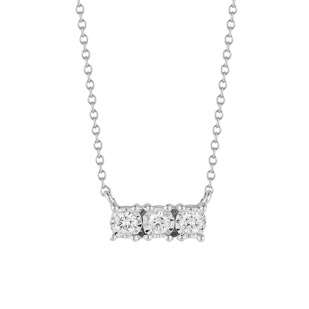 Dana Rebecca 14K White Gold Ava Bea Diamond Bar Necklace 16-18"