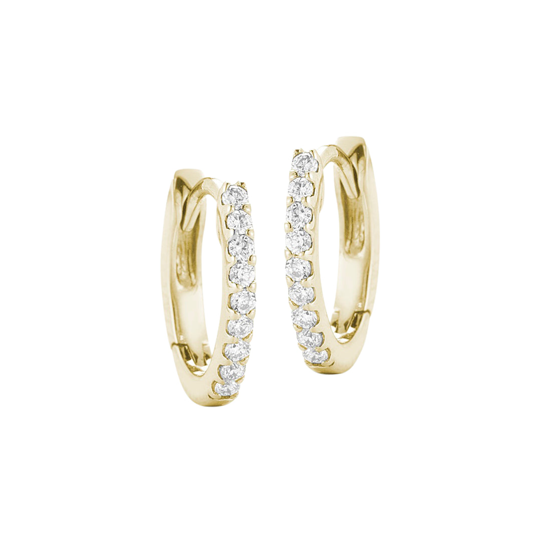 Dana Rebecca 14K Yellow Gold Diamond Huggie Earrings
