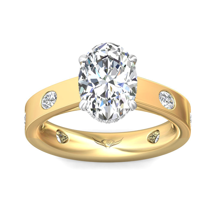 Martin Flyer 14K Yellow Gold Wide Bez Set 6Mq D=0.52Tw Gh/Vs2-Si1 Rg Sz6 Setting