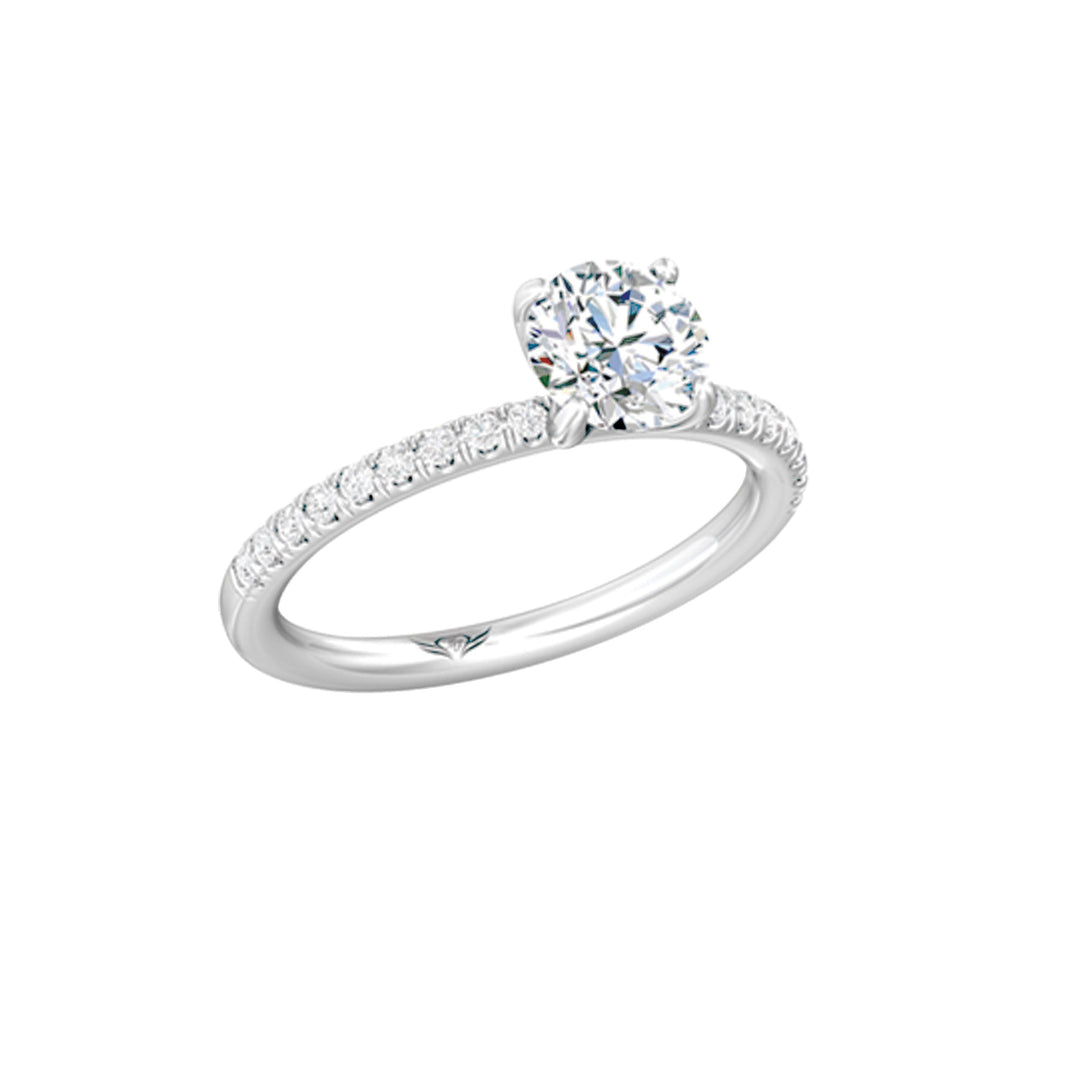 FlyerFit Micropave 14K White Gold Engagement Ring H-I SI2