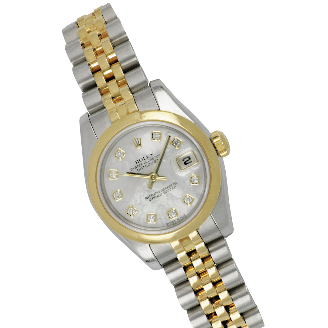 Congress Jewelers Estate Rolex 26mm Mother-of-Pearl Diamond Dial Watch with Jubilee Bracelet