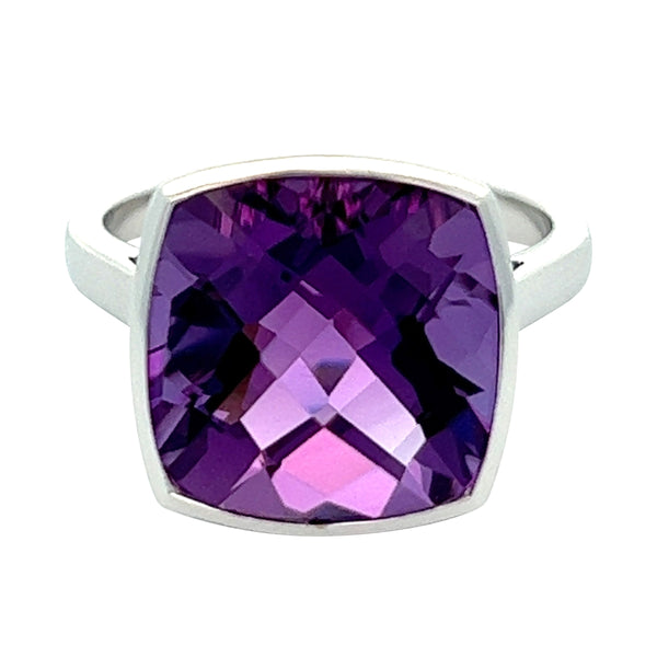 14k white gold 
1 amethyst = 6.90cts.