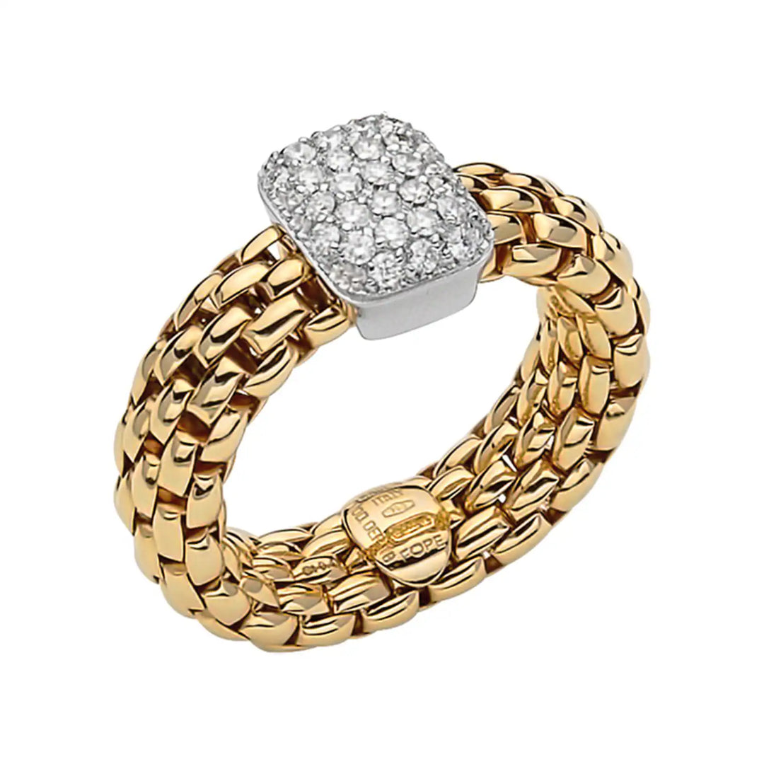 FOPE 18YW FLEX WOVEN RING D=.41TW G/VS1 RG SZ M