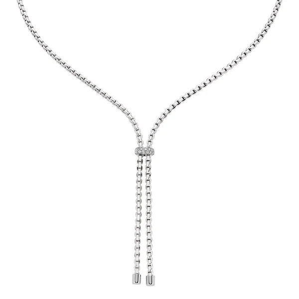 FOPE Necklace in 18K White Gold with 0.10 CTW Diamonds