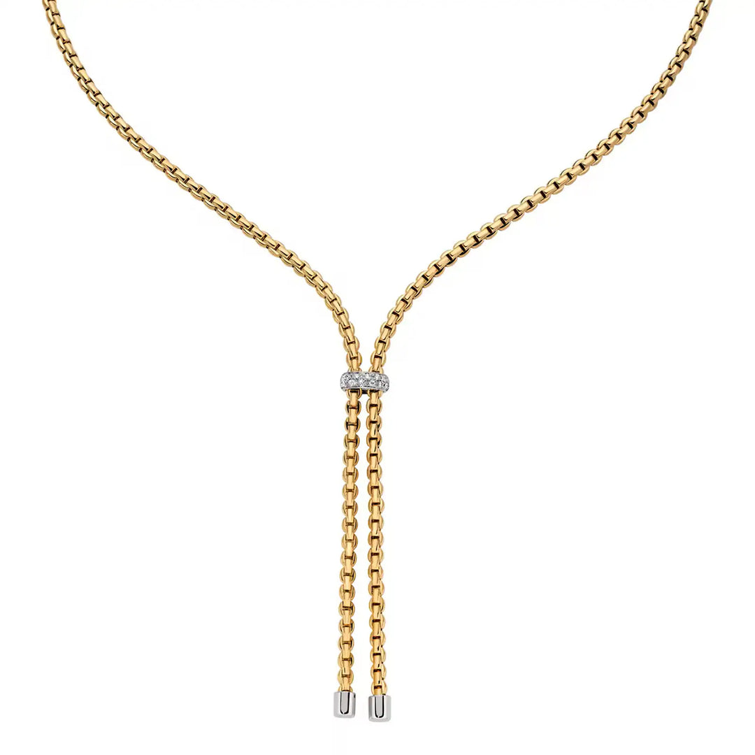 FOPE Necklace in 18K Yellow Gold with 0.10 CTW Diamonds