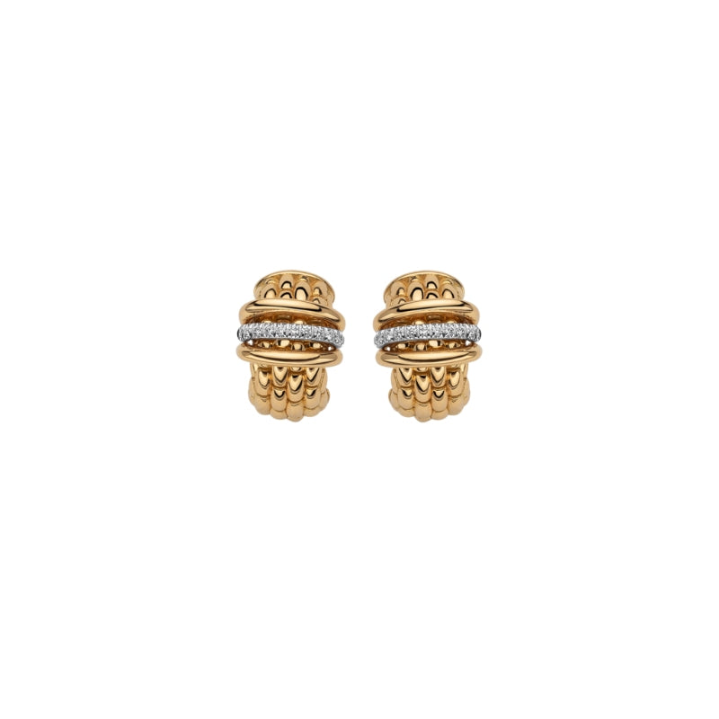 FOPE Panorama Earrings in 18K Yellow Gold with .15 CTW Diamonds