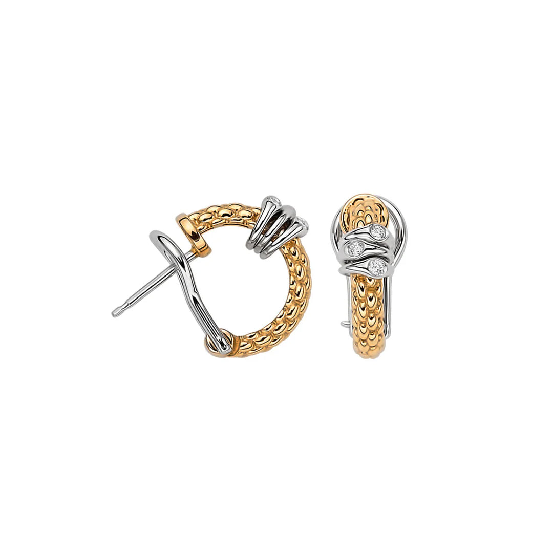 FOPE Earrings in 18K Yellow Gold with .08 CTW Diamonds