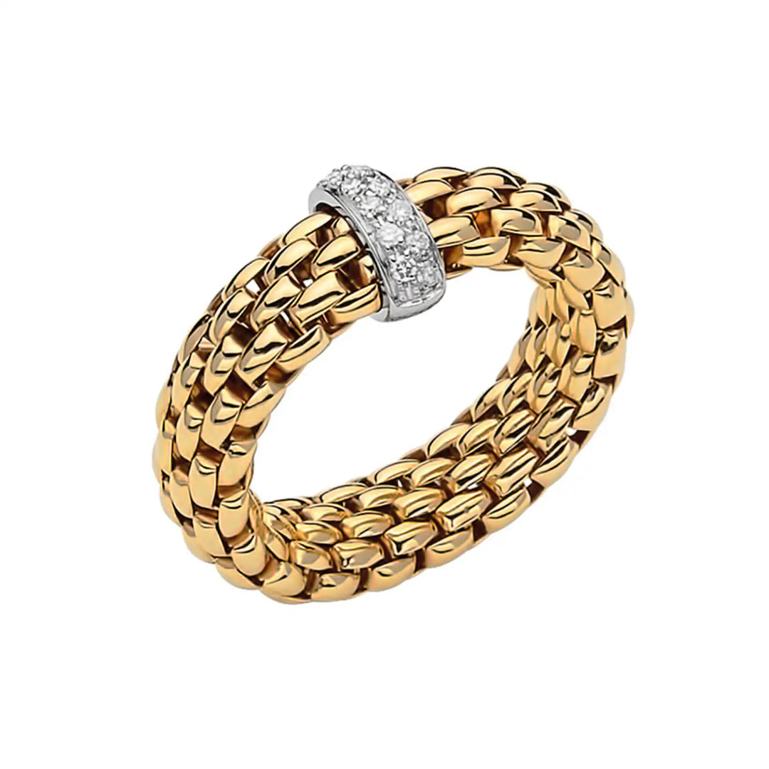 FOPE 18YW VENDOME FLEX 1RNDL D=.10TW GH/VS1 RING SZ M