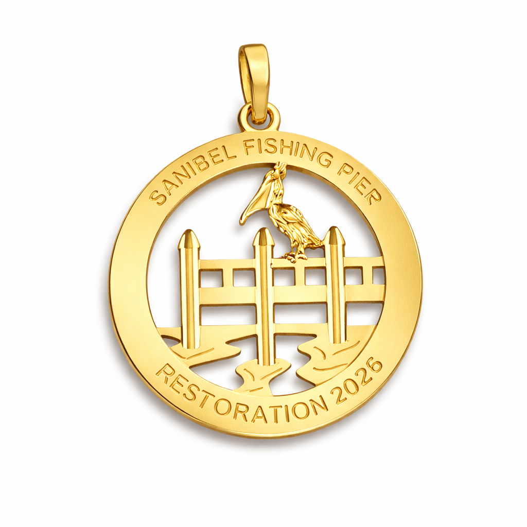 Sanibel Pier Restoration 14K Yellow Gold Pendant