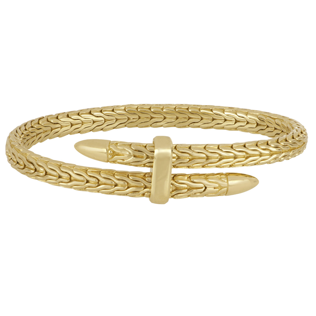 John Hardy 14K Yellow Gold Spear Bypass Flex Cuff, 5.5mm, Size M