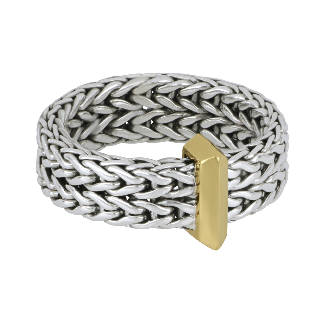 John Hardy 14K Yellow Gold & Sterling Silver Band, 6mm, Size 6