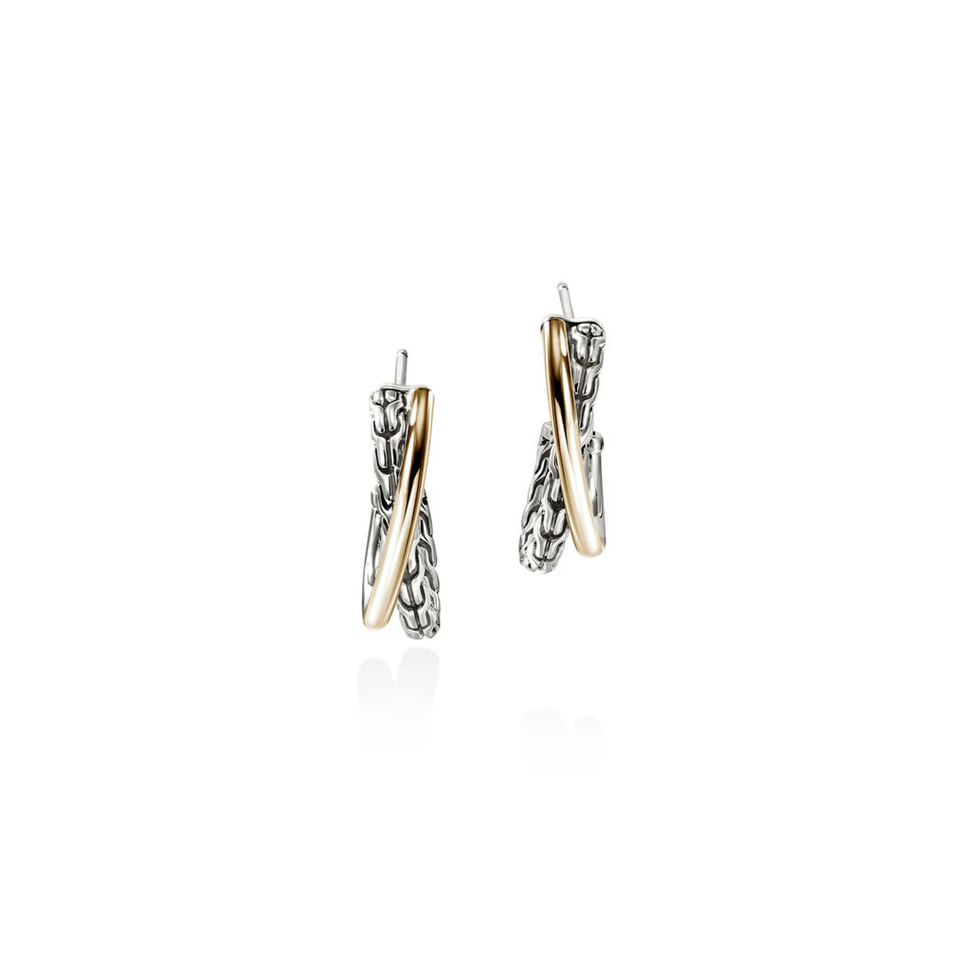 John Hardy Two-Tone Essential Crossover Earrings