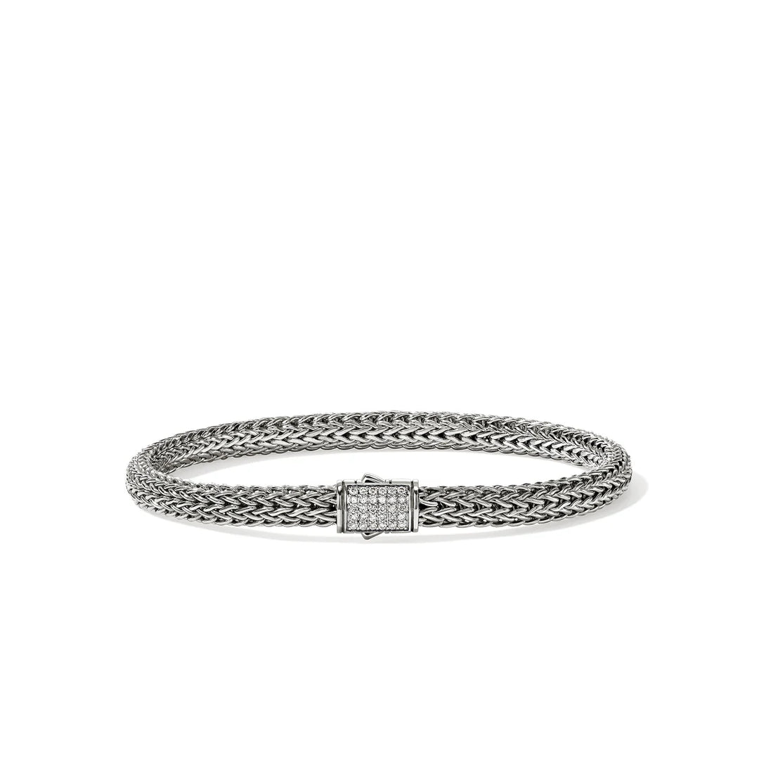 John Hardy Sterling Silver Icon Bracelet with Diamonds