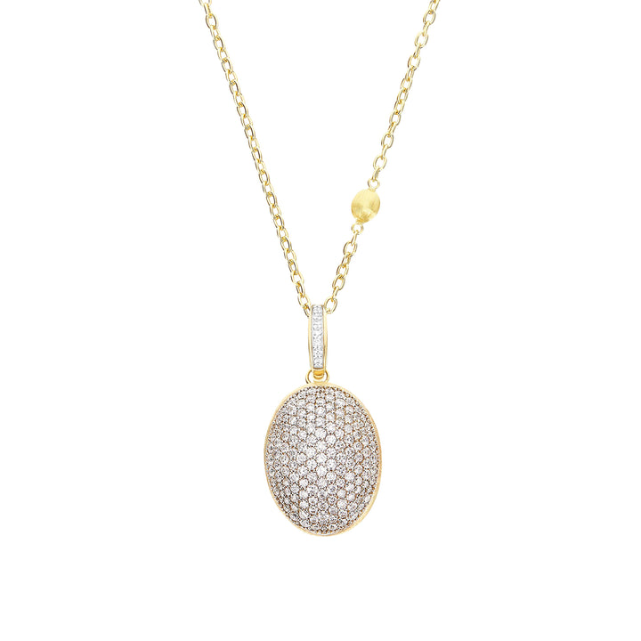 Nanis 18K Yellow Gold Satin Dancing Rain Pavé Diamond Drop Pendant, Diamond 0.61 Ct