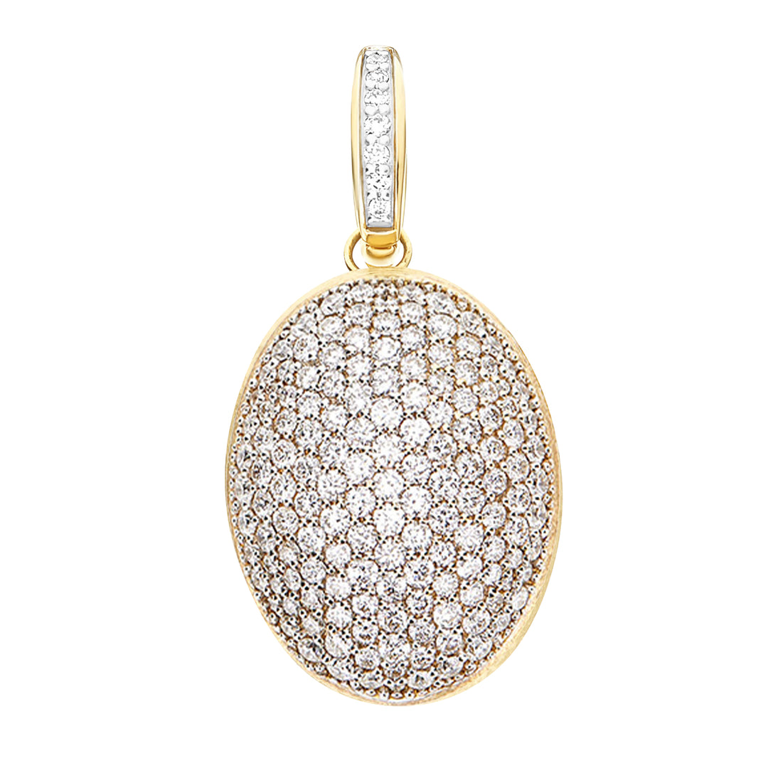 Nanis 18K Yellow Gold Satin Dancing Rain Pavé Diamond Drop Pendant, Diamond 0.61 Ct