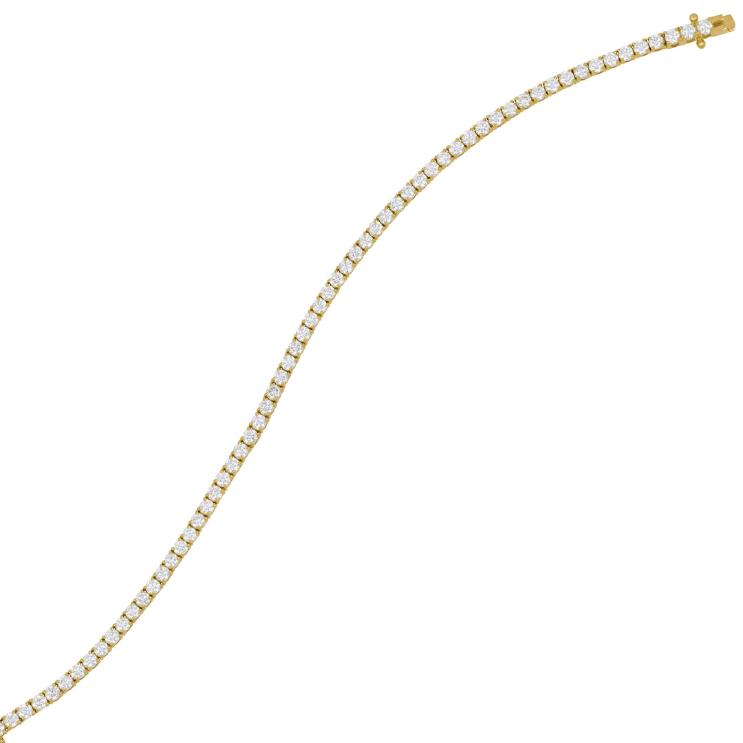 Norman Silverman 18K Yellow Gold Diamond Line Bracelet, 64 Round Diamonds Total 3.95 Ct, GH/VS, 7.5