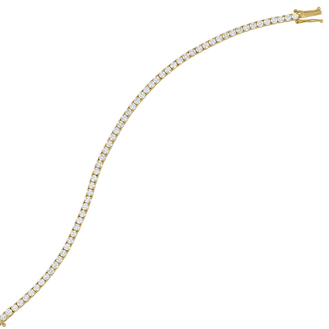 Norman Silverman 18K Yellow Gold Diamond Line Bracelet, 62 Round Diamonds Total 5.01 Ct, GH/VS, 7.5
