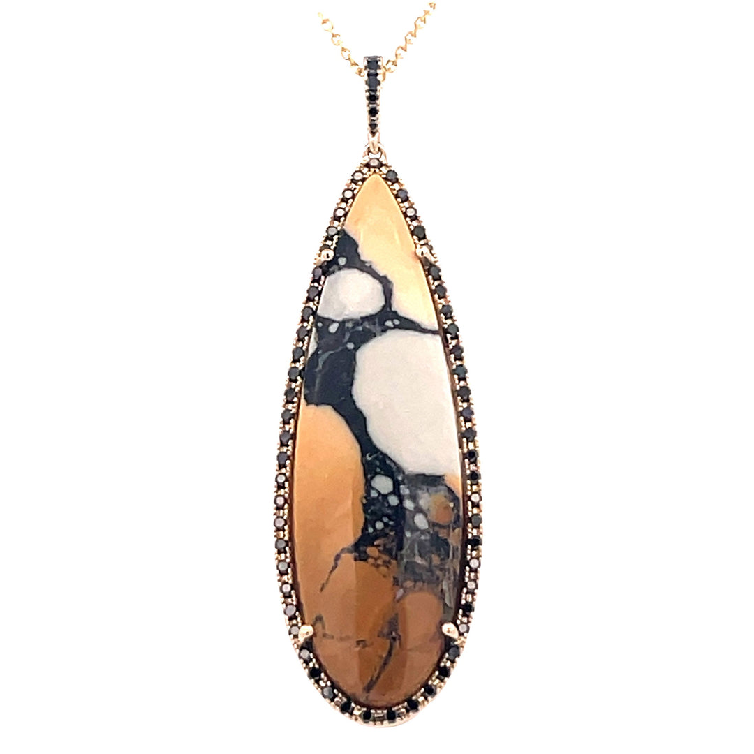 PJ 14Y PEARSHP MARCASITE=36.97CT 63BLK D= 0.63TW NK 16"
