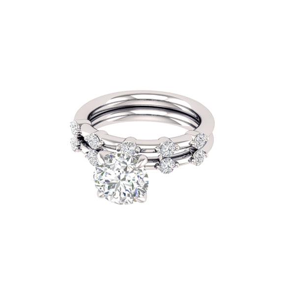 Congress Signature 14k White Gold Low-Profile Comfort-Fit Diamond Band