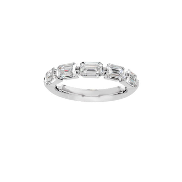 Congress Signature 18k White Gold East-West Emerald-Cut Diamond Ring - 5 Stones, 1.75 CTW