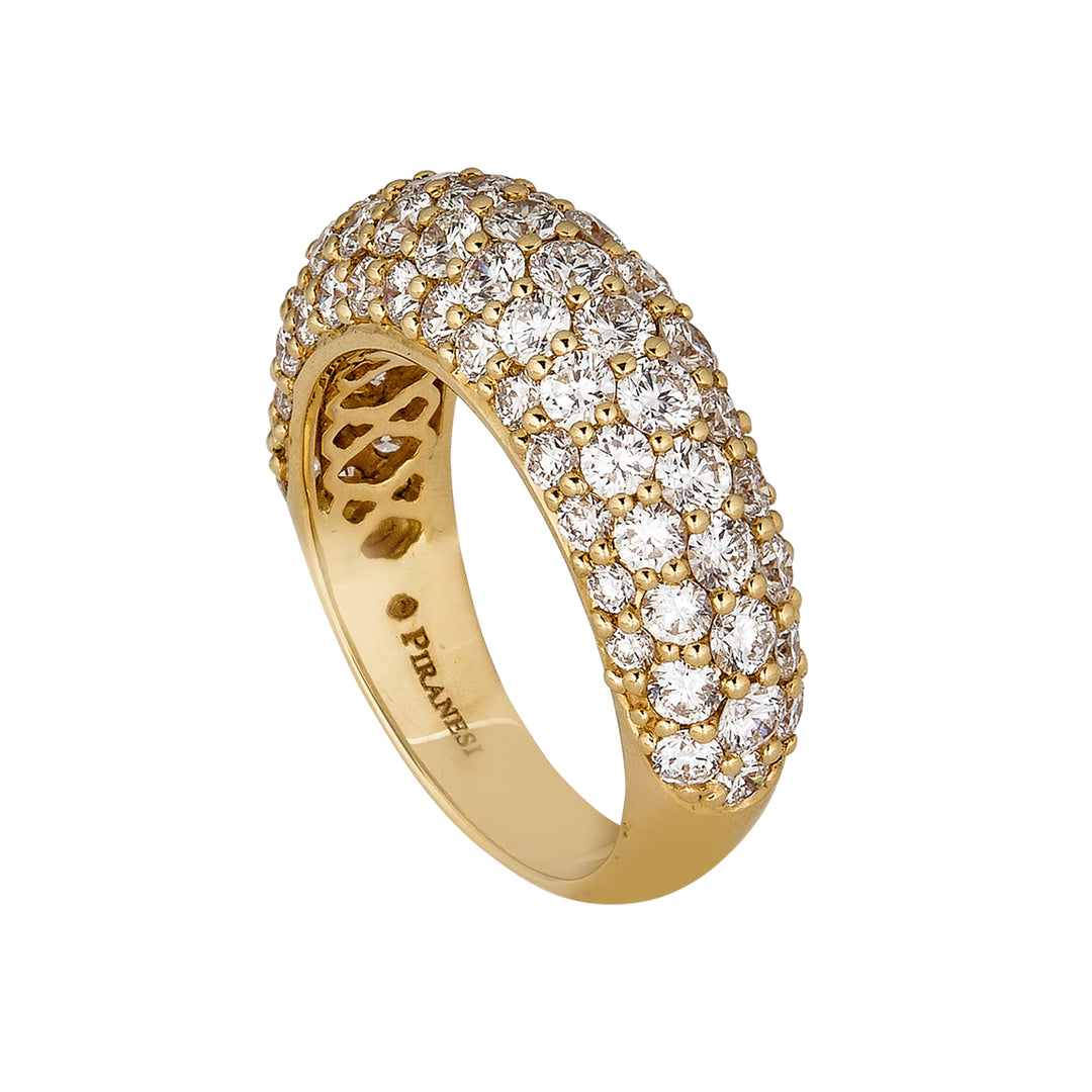 Piranesi 18K Yellow Gold Pavé Diamond Ring – Diamonds 2.43 Ct