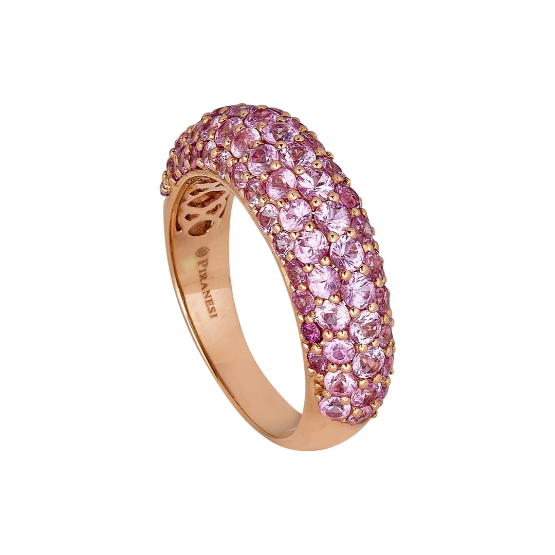 Piranesi 18K Rose Gold Pavé Pink Sapphire Ring – Sapphires 3.32 Ct