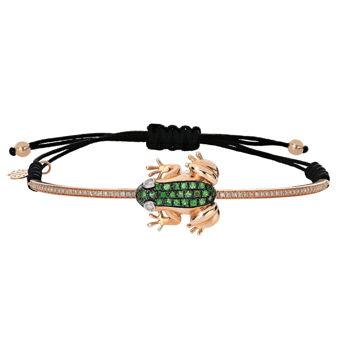 Pippo Perez Gold Turtle Bracelet with Diamonds & Tsavorite