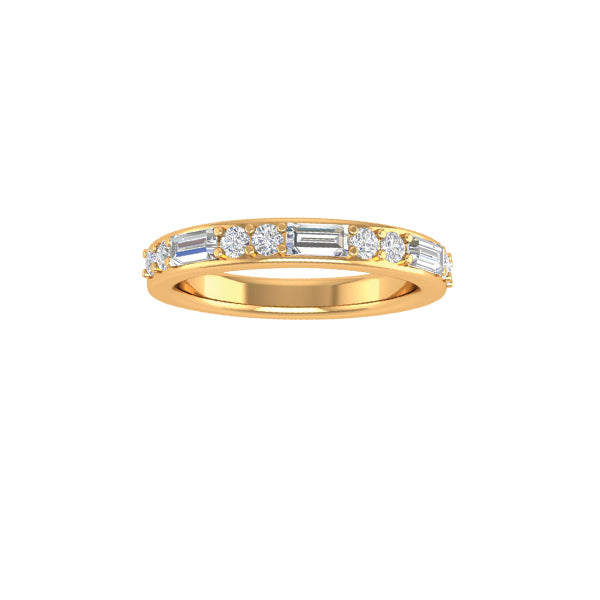 Congress Signature 14k Yellow Gold Round and Baguette Diamond Ring - 0.59 CTW
