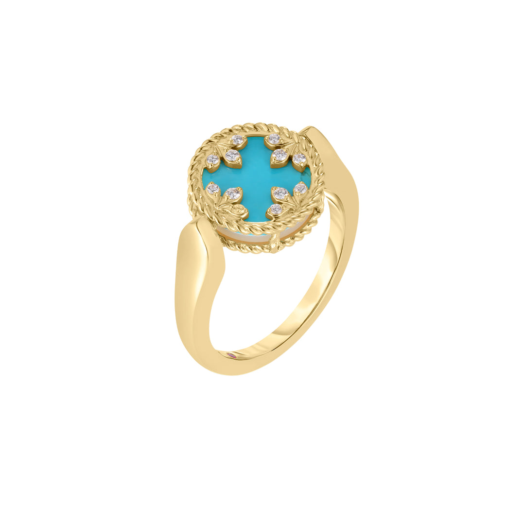 Roberto Coin 18K Yellow Gold Reversible Mother of Pearl & Turquoise ...