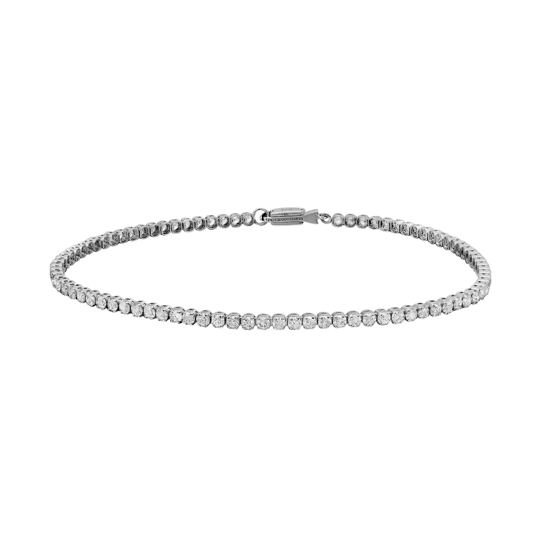 14K White Gold 2.00 Ct Tennis Line  Diamond Bracelet
